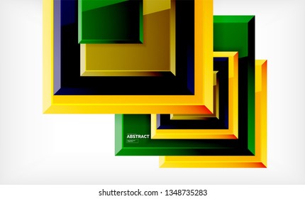 Geometric abstract background, modern square design. Vector