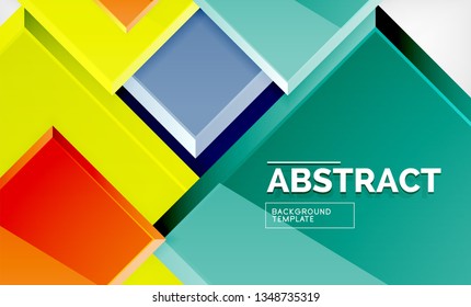Geometric abstract background, modern square design. Vector