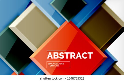 Geometric abstract background, modern square design. Vector