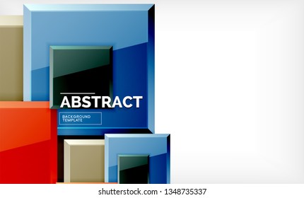 Geometric abstract background, modern square design. Vector