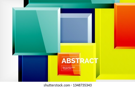 Geometric abstract background, modern square design. Vector