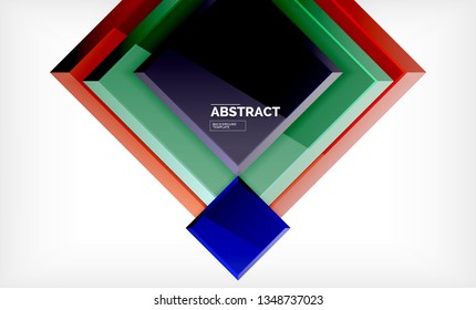 Geometric abstract background, modern square design. Vector