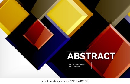 Geometric abstract background, modern square design. Vector