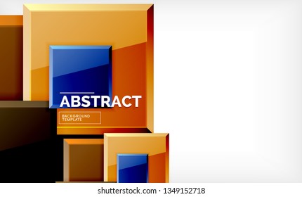 Geometric abstract background, modern square design. Vector