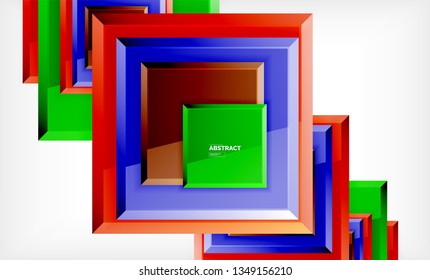 Fondo geométrico abstracto, diseño cuadrado moderno. Vector