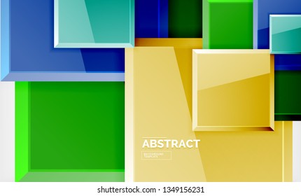 Geometrischer abstrakter Hintergrund, modernes quadratisches Design. Vektorgrafik