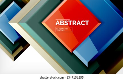 Geometric abstract background, modern square design. Vector