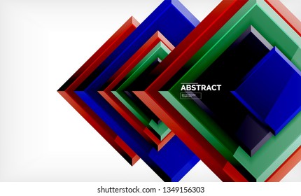 Geometrischer abstrakter Hintergrund, modernes quadratisches Design. Vektorgrafik