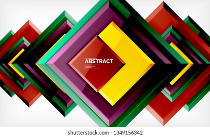 Geometric abstract background, modern square design. Vector