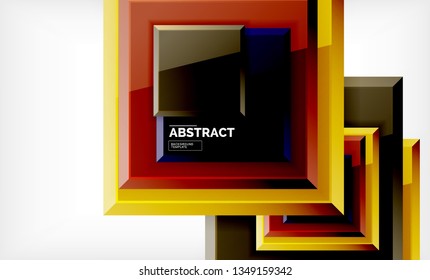 Fondo geométrico abstracto, diseño cuadrado moderno. Vector