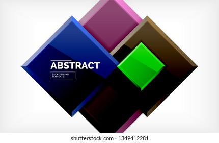 Geometric abstract background, modern square design. Vector