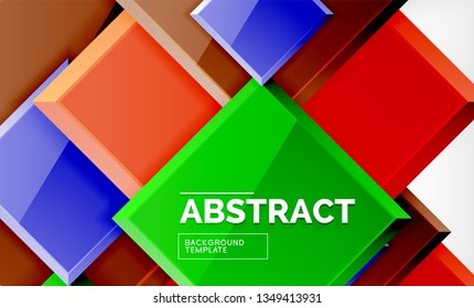 Geometric abstract background, modern square design. Vector