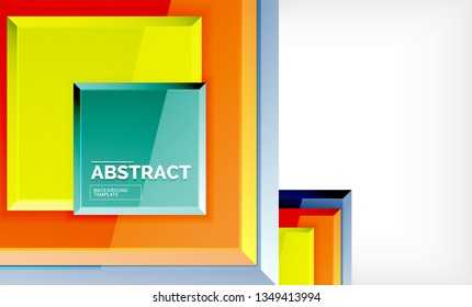 Geometric abstract background, modern square design. Vector