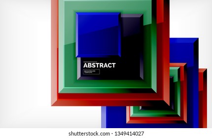 Geometric abstract background, modern square design. Vector