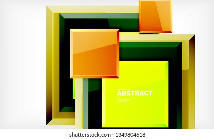 Geometric abstract background, modern square design. Vector