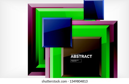 Geometric abstract background, modern square design. Vector