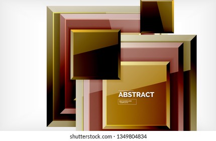 Geometric abstract background, modern square design. Vector