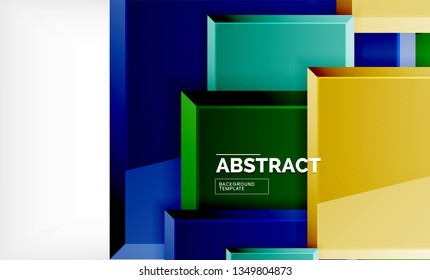 Geometric abstract background, modern square design. Vector
