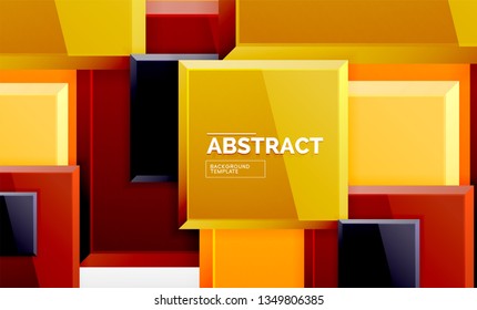 Geometric abstract background, modern square design. Vector