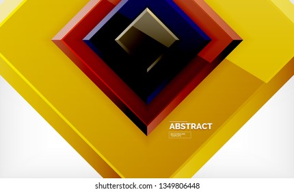 Geometric abstract background, modern square design. Vector