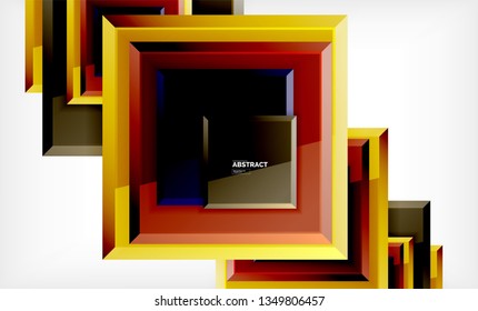Geometric abstract background, modern square design. Vector