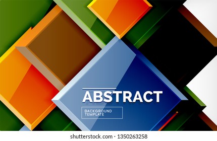 Geometric abstract background, modern square design. Vector