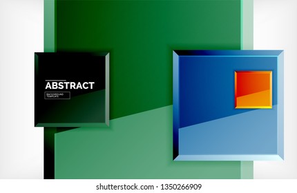 Geometrischer abstrakter Hintergrund, modernes quadratisches Design. Vektorgrafik