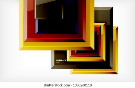 Geometric abstract background, modern square design. Vector
