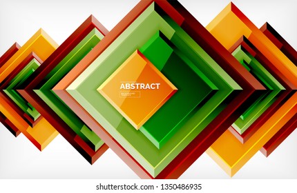 Geometric abstract background, modern square design. Vector