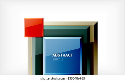 Geometric abstract background, modern square design. Vector
