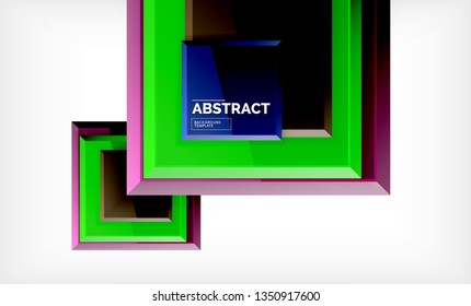 Geometric abstract background, modern square design. Vector