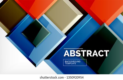 Geometric abstract background, modern square design. Vector