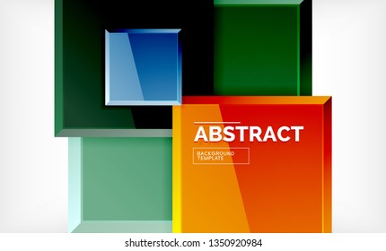 Geometric abstract background, modern square design. Vector