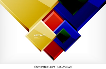 Geometric abstract background, modern square design. Vector