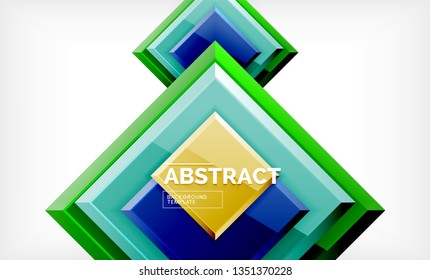 Geometric abstract background, modern square design. Vector