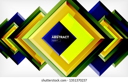 Geometric abstract background, modern square design. Vector
