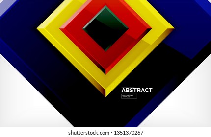 Geometric abstract background, modern square design. Vector