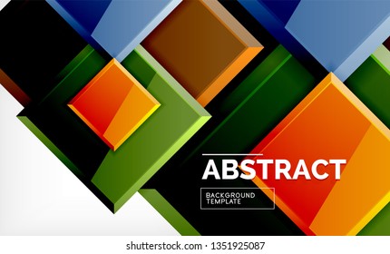 Geometric abstract background, modern square design. Vector