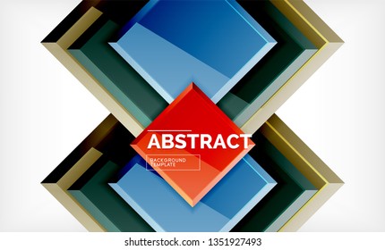 Geometric abstract background, modern square design. Vector