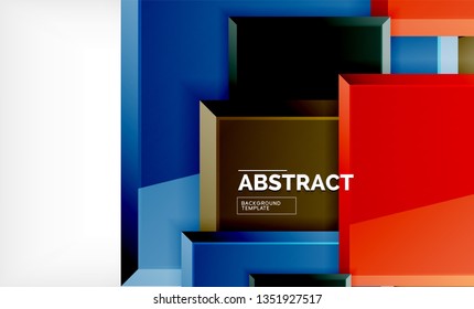 Geometric abstract background, modern square design. Vector