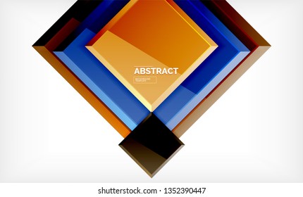 Geometric abstract background, modern square design. Vector