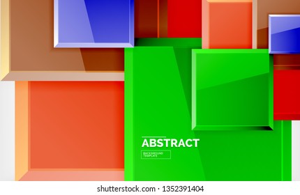Geometric abstract background, modern square design. Vector