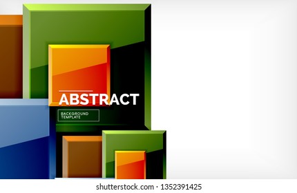 Geometric abstract background, modern square design. Vector