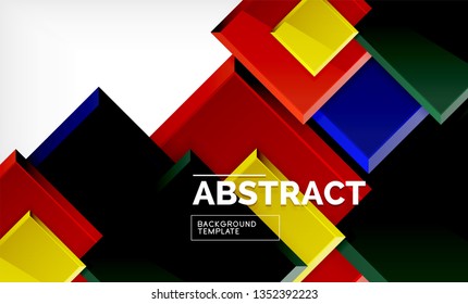 Geometric abstract background, modern square design. Vector