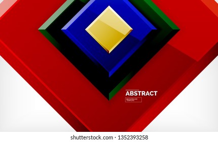 Geometric abstract background, modern square design. Vector