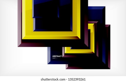 Geometric abstract background, modern square design. Vector