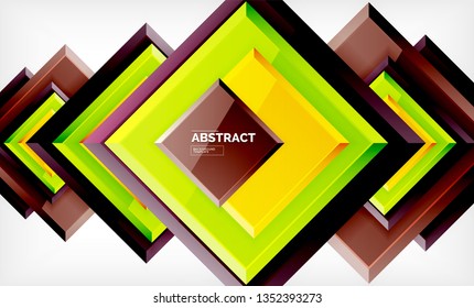 Geometric abstract background, modern square design. Vector