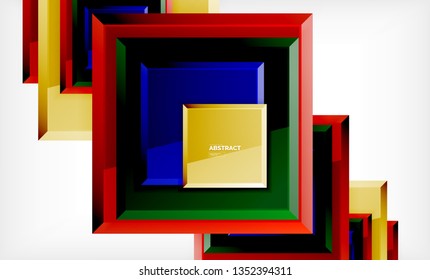 Geometric abstract background, modern square design. Vector