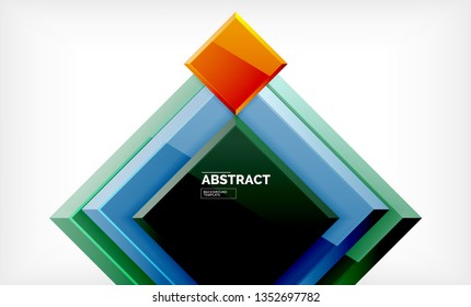 Geometrischer abstrakter Hintergrund, modernes quadratisches Design. Vektorgrafik