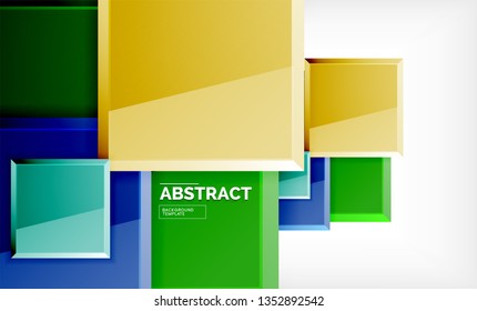 Geometric abstract background, modern square design. Vector